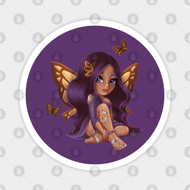 Bejeweled Butterfly Fairy Caramel Magnet by thewickedmrshicks